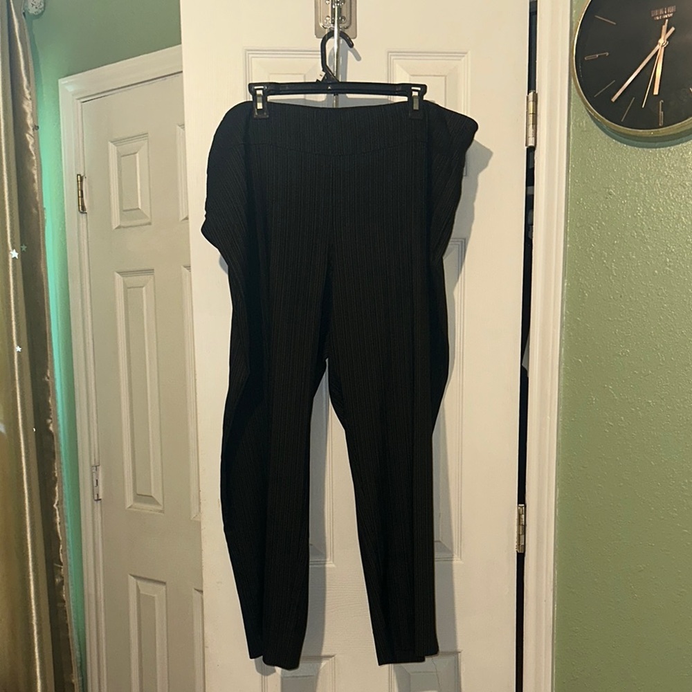 Valerie Stevens Black Pinstripe Pantsuit